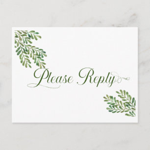 Simple Foliage RSVP Postcard