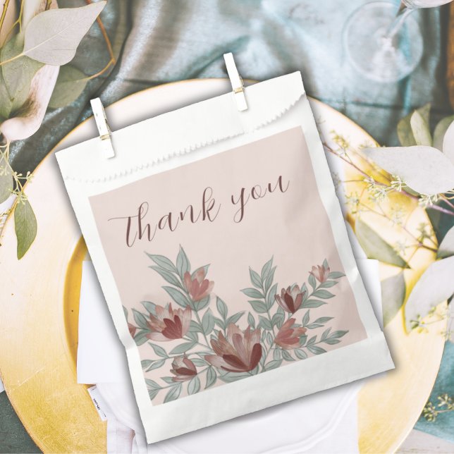 Simple Foliage Terracotta Wedding Favour Bags (Creator Uploaded)