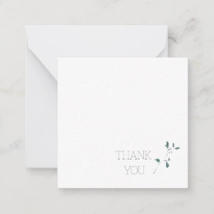 Simple Foliage Thank You Monogram Blank II Card