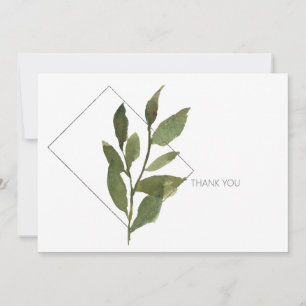 Simple Foliage White & Silver Funeral Thank You