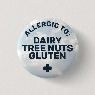 Simple Food Allergy Medical Alert Photo Background 3 Cm Round Badge