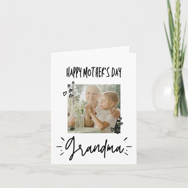 Simple for Grandma | Custom Photo Mother's Day Card (Front)