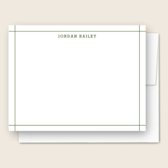 Simple Forest Green Geometric Modern Professional Card (Creator Uploaded)