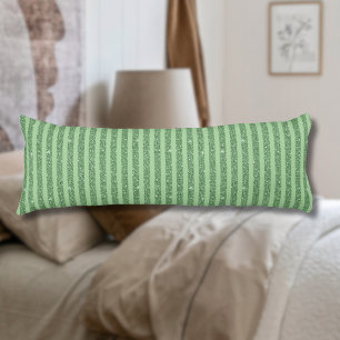 Simple Forest Green Glitter Style Vertical Stripes Body Cushion