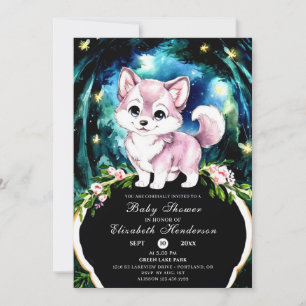 Simple Forest Wolf Baby Shower Invitation