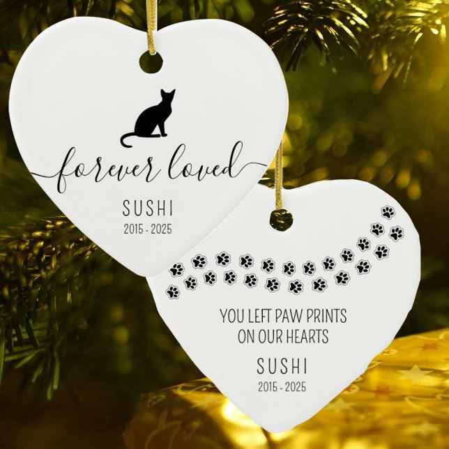 Simple Forever Loved Cat Ceramic Tree Decoration (Creator Uploaded)