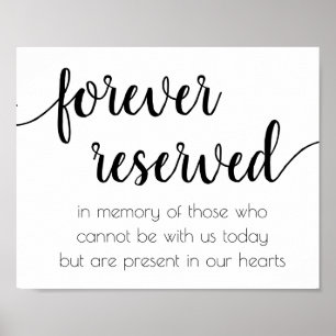 Simple Forever Reserved   Black Script Memorial Poster