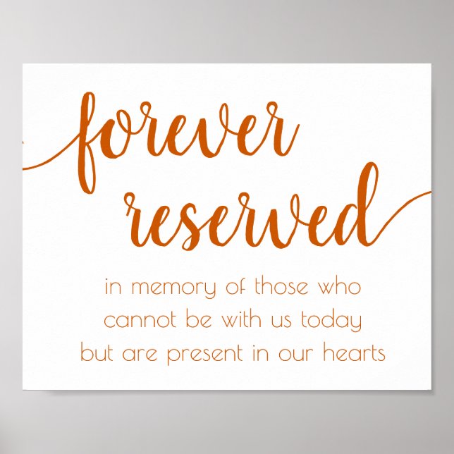 Simple Forever Reserved | Fall Orange Memorial Poster (Front)