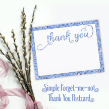 Simple Forget-me-not Thank You Postcard