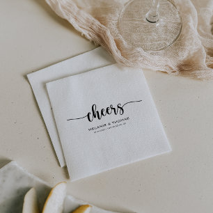Simple Formal Calligraphy Cheers Wedding  Napkin