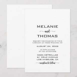 Simple Formal Calligraphy Script Wedding Invitati Invitation