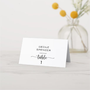 Simple Formal Calligraphy Wedding Place Card