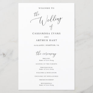 Simple Formal Elegant Classic Wedding Program