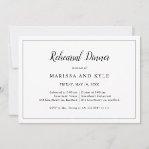 Simple Formal Elegant Rehearsal Dinner Invitation