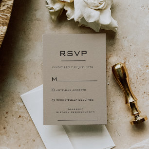 Simple Formal Kraft RSVP Card