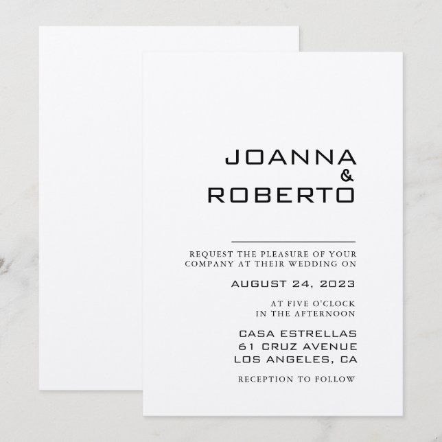 Simple Formal Kraft Wedding Invitation (Front/Back)