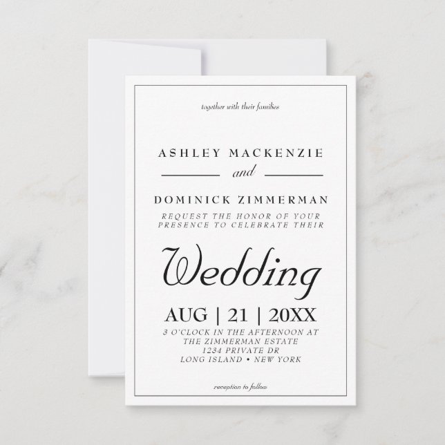 Simple Formal Minimal Wedding Invitation (Front)