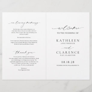 Simple Formal Traditional Classic Wedding Program