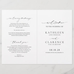 Simple Formal Traditional Classic Wedding Program Flyer