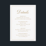 Simple Formal Traditional Elegant Gold Wedding Enclosure Card<br><div class="desc">Traditional style faux gold wedding enclosure card featuring a simple design with "Details" in an elegant calligraphy inside of a thin border.  The template allows ample room for you to share important information about your special day.  This classic design is perfect for a formal wedding.</div>