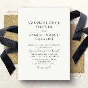 Simple Formal Traditional Wedding Invitation