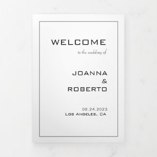 Simple Formal Trifold Wedding Program