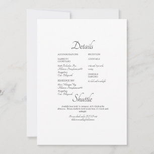 Simple Formal Website Wedding Detail Invitation