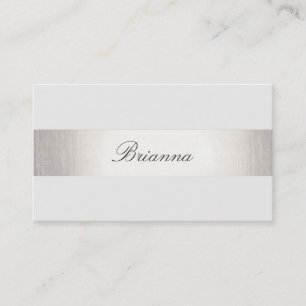 Simple Formal Wedding Consultant Silver Striped Business Card
