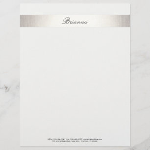 Simple Formal Wedding Consultant Silver Striped Letterhead