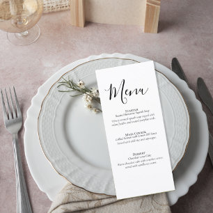 Simple Formal Wedding Menu Card