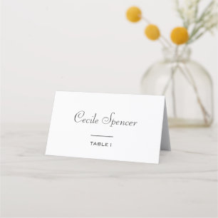 Simple Formal Wedding Place Card