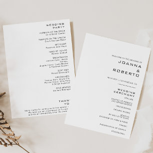 Simple Formal Wedding Program