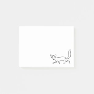 Simple Fox Line Drawing Post-it Notes
