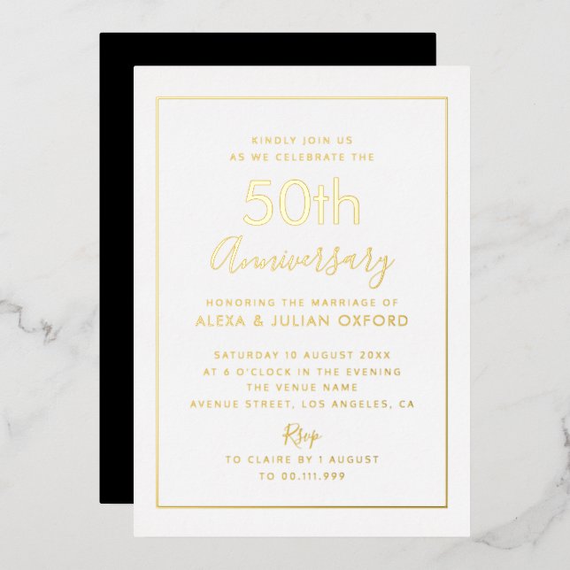 simple frame 50th anniversary gold (Front/Back)