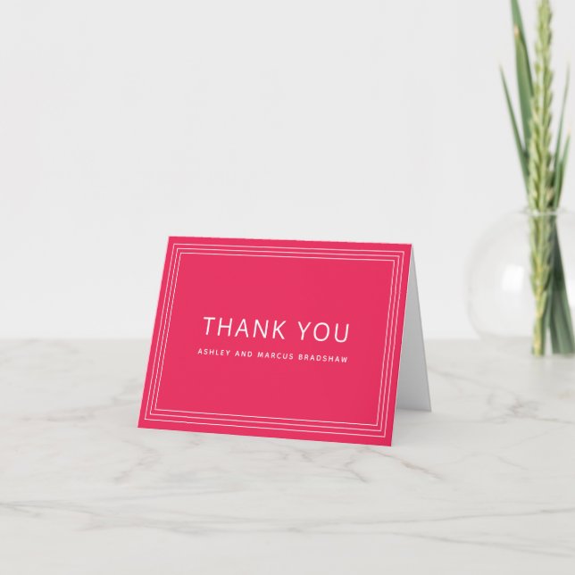 Simple Frame Bold Coral Pink Thank You (Front)