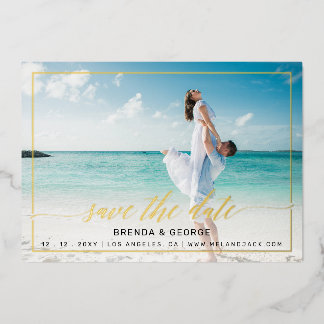 Simple Frame Calligraphy 2 Photos Save The Date