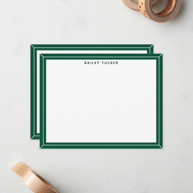 Simple Frame Green & White Personal Professional Card (Front/Back In Situ)