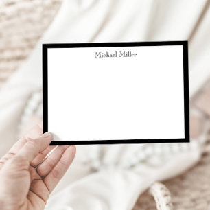 Simple Frame Masculine, Black/White Flat Card