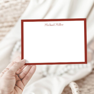Simple Frame Masculine, Brick Red Flat Card