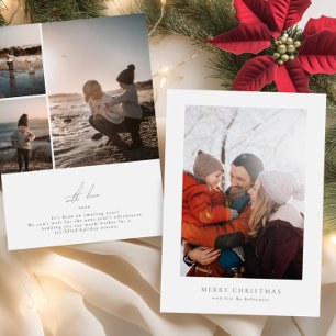 simple framed photo elegant merry christmas holiday card