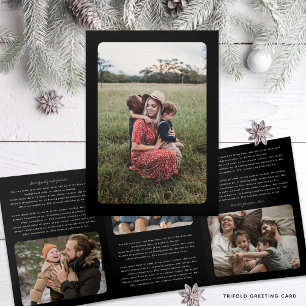 Simple Frames Photo Newsletter Tri-Fold Holiday Card
