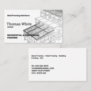 Simple Framing Contractor Business Card