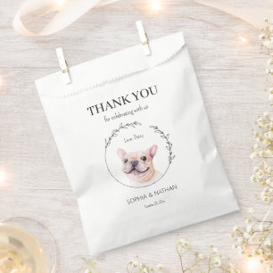 Simple French Bulldog Wedding Thank You Favour Bag