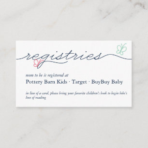 Simple French Butterfly Bebe Registry Enclosure