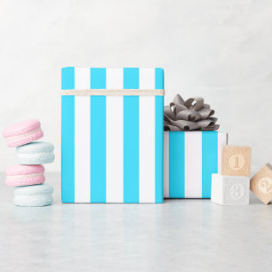 Simple Fresh Aqua and White Wrapping Paper