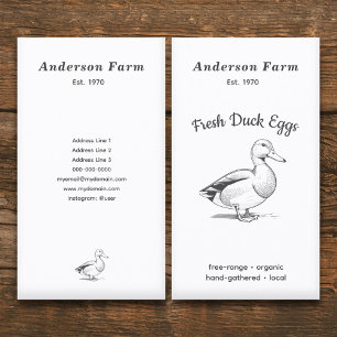 Simple Fresh Farm Duck Eggs Vertical Business Card