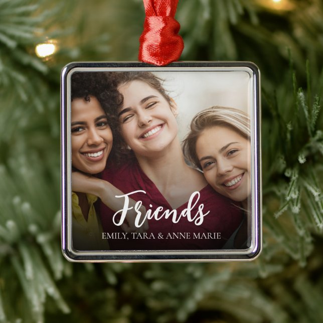 Simple Friends Photo Calligraphy Custom Metal Tree Decoration (Tree)