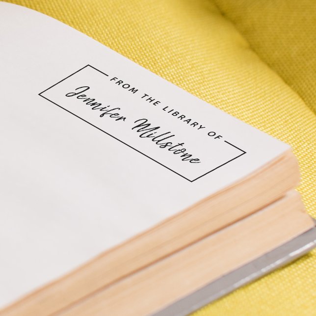 Simple From The Library Of Handwritten Script Name Self-inking Stamp (Creator Uploaded)