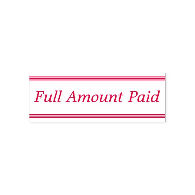 Simple "Full Amount Paid" Rubber Stamp (Design)