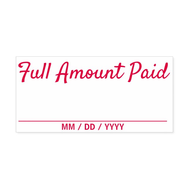 Simple "Full Amount Paid" Rubber Stamp (Design)